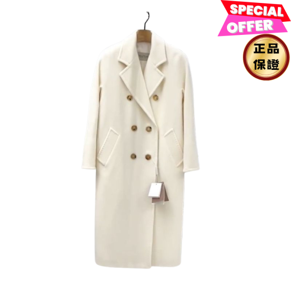 Max Mara 女款 101801 Madame 羊絨喀什米爾混紡經典大衣 象牙白色  IT38/40/42/44 Max Mara 101801 Madame 大衣, 女款經典大衣, 羊絨喀什米爾大衣, 白色長大衣, 秋冬奢華外套