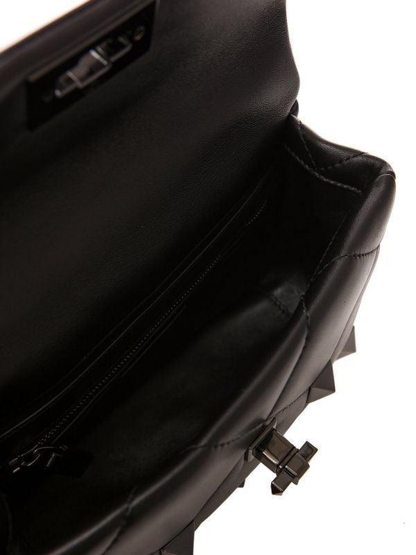Valentino Roman Stud 中款納帕羊皮羅馬鉚釘包 全黑色 