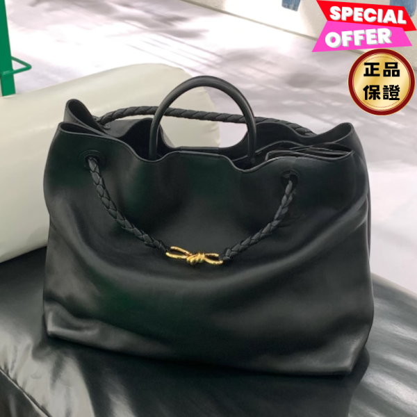 Bottega Veneta 806010 大款絲緞小牛皮 Andiamo包 Black 黑色 Bottega veneta, Pinacoteca, 手提包, 綠色, 編織包, 義大利製