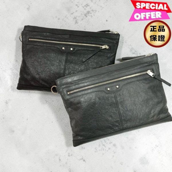 Balenciaga 273023 Classic Clip L 手拿包   黑色/鉛筆灰兩色可選 