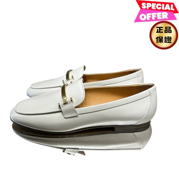 Tod's 女款小牛皮小金條樂福鞋 白色 EU36/37/38/38.5 Tod's, 踩跟豆豆鞋, 絨面小牛皮, 意式設計, 橡膠豆豆鞋底, Tod's 標誌, 實用設計, 時尚單品