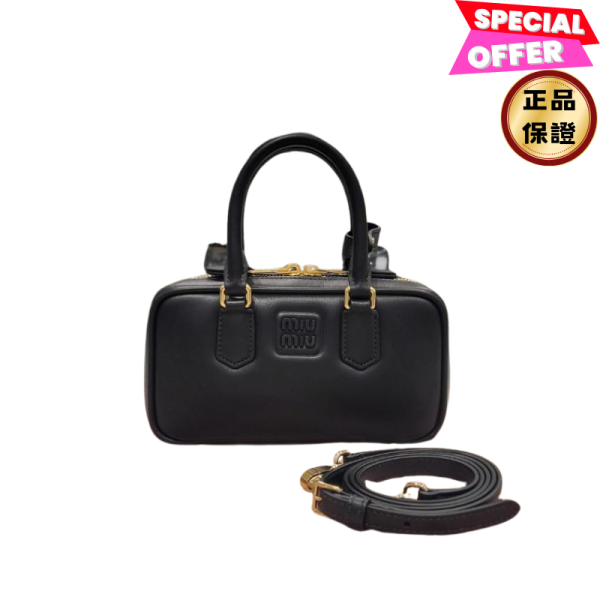 Miu Miu 5BP088 小款小牛皮 Arcadie 包  黑色 Miu Miu、Arcadie、Miu Miu 迷你包、皮革迷你袋、義大利精品包、Miu Miu 肩背包、品牌小包、精品平行輸入、100%真品、輕便時尚、限時優惠、台灣精品代購
