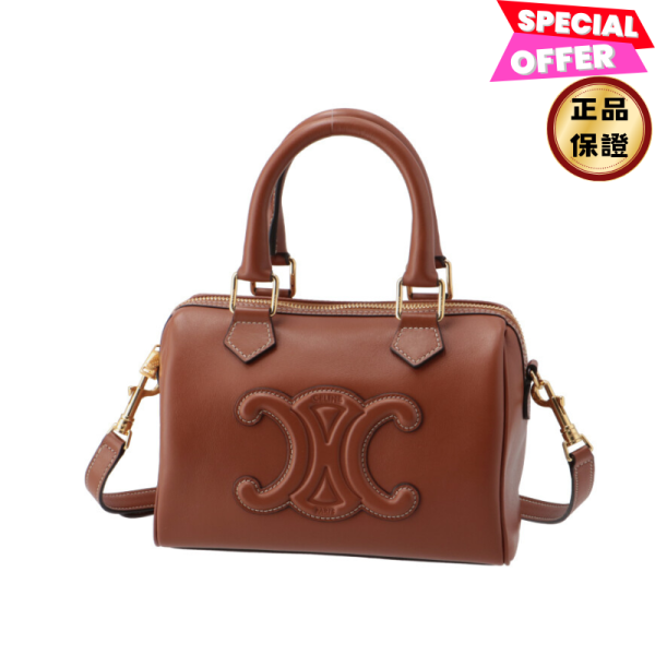 Celine 113773 平滑小牛皮 Cuir 凱旋門小款波士頓包  黃褐色 Celine, 113773, Cuir凱旋門, 小款波士頓包, 黃褐色, 平滑小牛皮, 義大利製造, 時尚單品