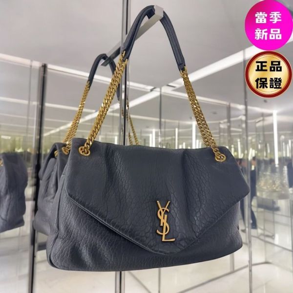 Saint Laurent 777399 YSL 大款 Calypso 粒面小羊皮包  黑色 Saint laurent,Calypso,大型購物包,小羊皮,托特包,CASSANDRE,YSL包款,精品手袋