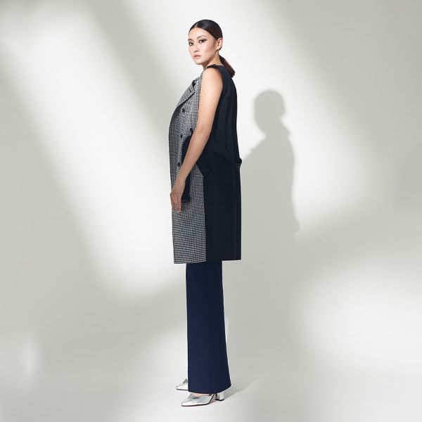 ERIKACHUNG 經典格紋｜格紋撞色長版背心 #erikachung #下著 #裙裝 #高級訂製 #高訂禮服 #高訂時裝 #設計師品牌 #Erika設計師
