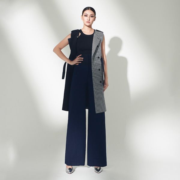 ERIKACHUNG 經典格紋｜格紋撞色長版背心 #erikachung #下著 #裙裝 #高級訂製 #高訂禮服 #高訂時裝 #設計師品牌 #Erika設計師