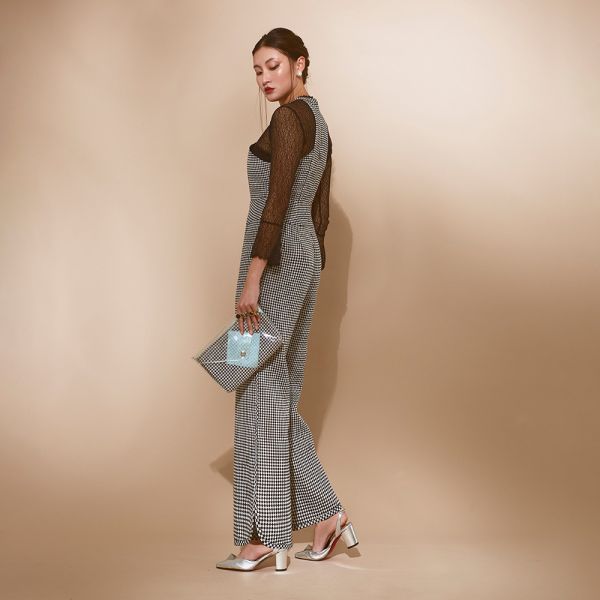 ERIKACHUNG 品牌經典｜格紋玫瑰編織連身褲 #erikachung #下著 #高級訂製 #高訂禮服 #高訂時裝 #設計師品牌 #Erika設計師