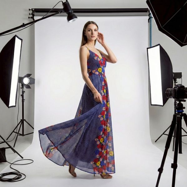 Rere 日式豔陽｜桃心領水玉點點繁花長洋裝 女裝,洋裝,永續時尚,環保服飾,平價永續品牌,Rere,Rere永續時尚,women’s clothing, sustainable fashion, eco fashion