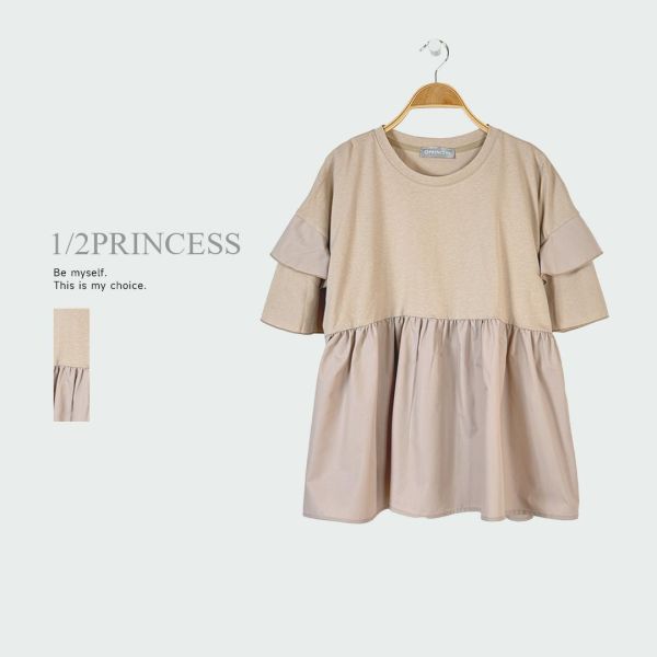 棉質拼接娃娃造型T 