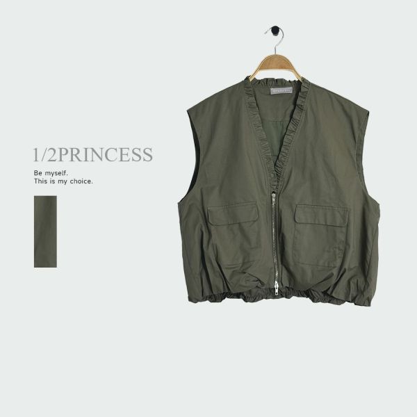 棉麻南瓜花領背心 