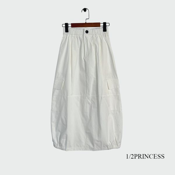 棉麻挺板工裝長裙 