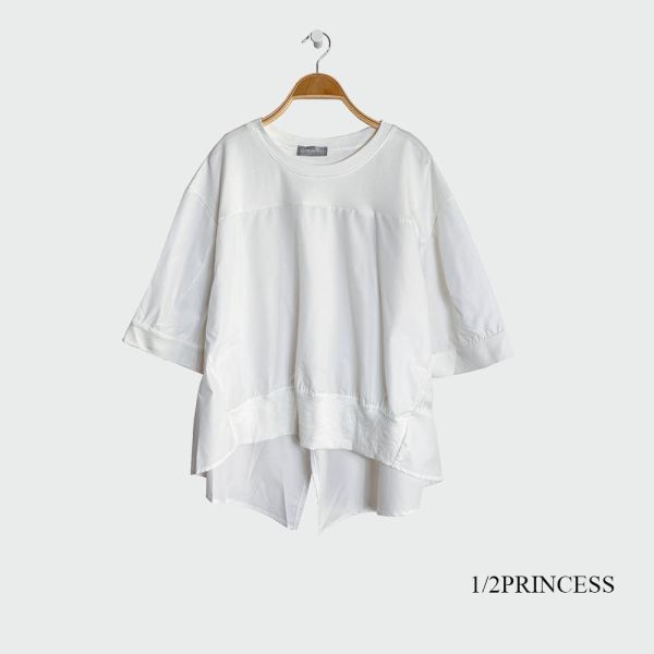 拼接背開口造型T 