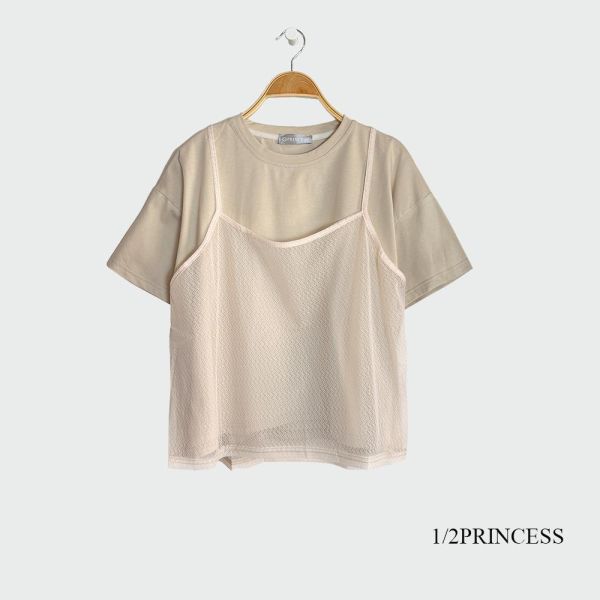 背心假兩件短袖T 