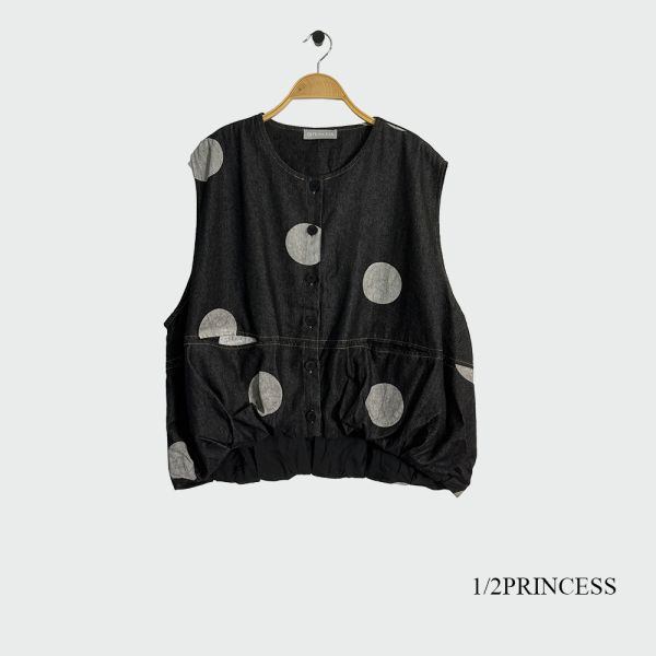 牛仔點點南瓜背心 