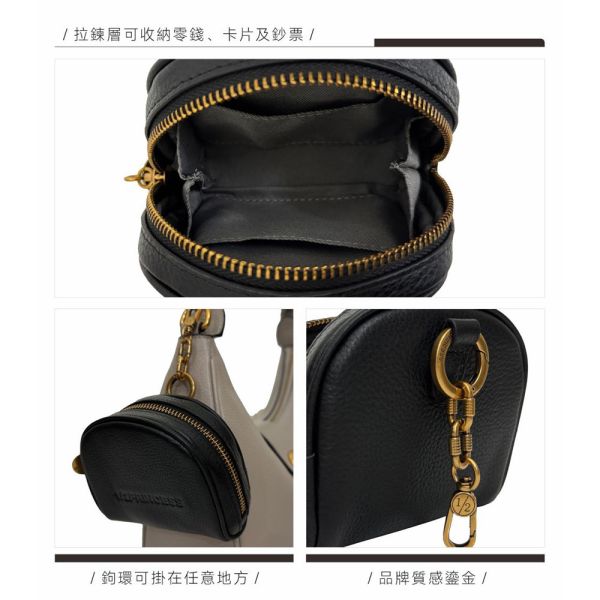 精品館甩紋牛皮半弧微光萬用零錢包 