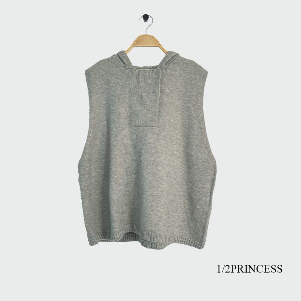 日系連帽針織背心 