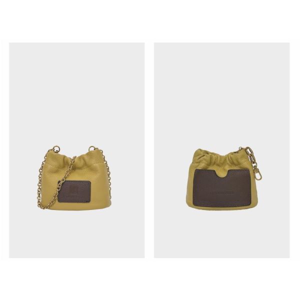 精品館甩紋牛皮奶福雙色小斜背 