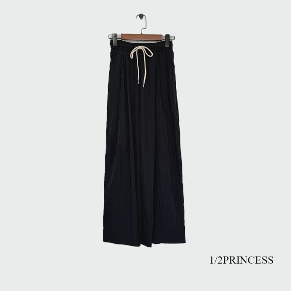 棉麻涼感抽繩長褲 