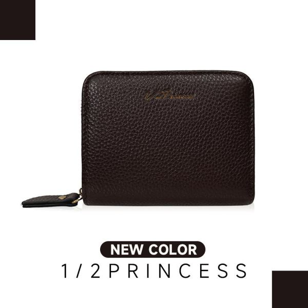 真皮彩色方塊中短夾 