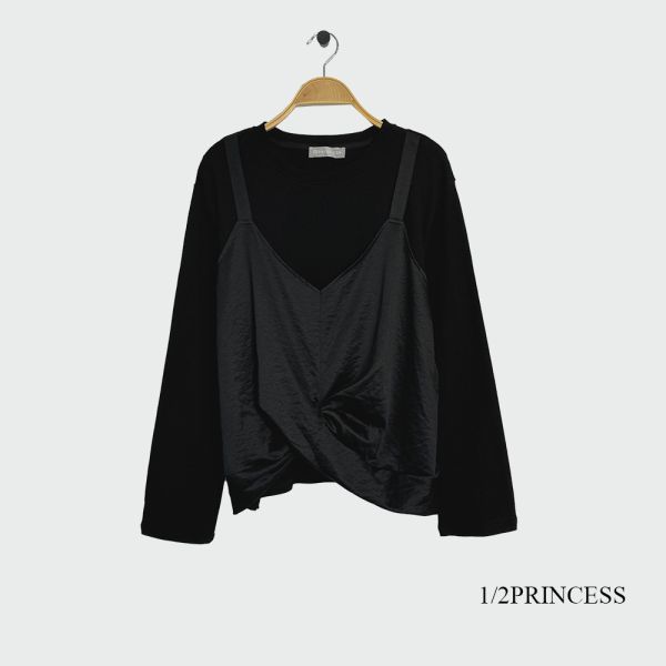 棉質假兩件造型T 