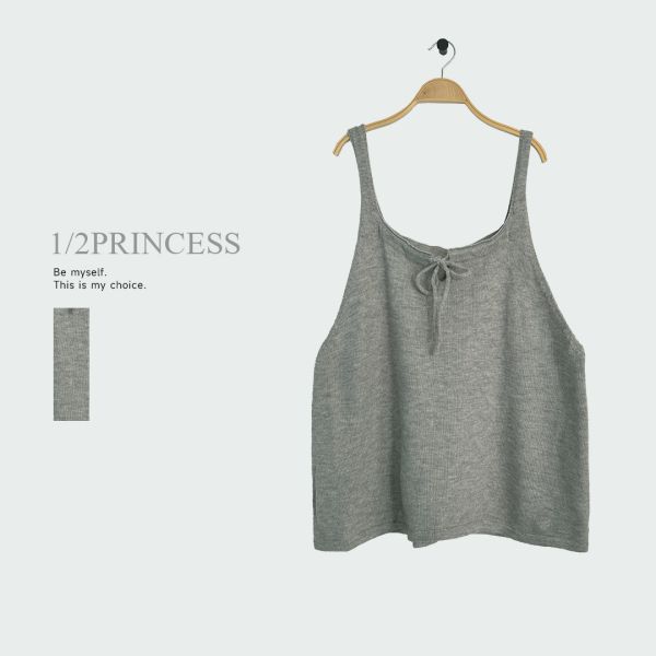 日系針織抽繩背心 