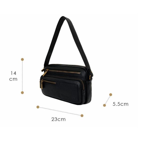 精品館甩紋牛皮克制配置斜背 