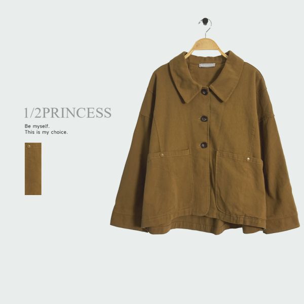 厚磅棉麻日系排釦外套 
