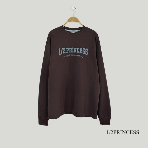 品牌刺繡1/2長袖標語T 