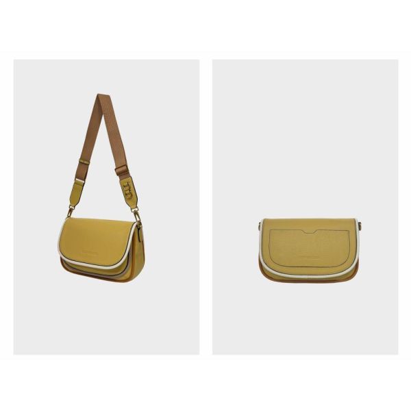 精品館甩紋牛皮彩虹馬鞍包 