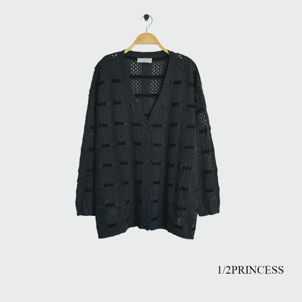 針織撞色條紋罩衫 