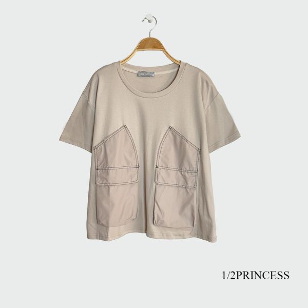 大口袋拼接造型T 