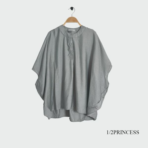 棉麻中山領寬袖衫 