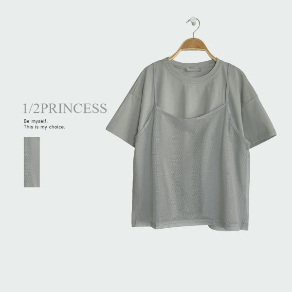 背心假兩件短袖T 