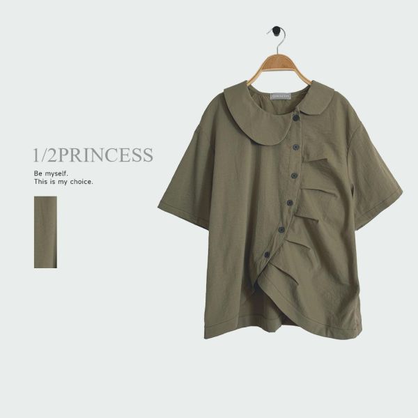 不規則設計圓領衫 