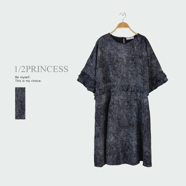 棉麻荷葉造型長洋 