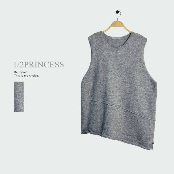 日系針織造型長版背心 