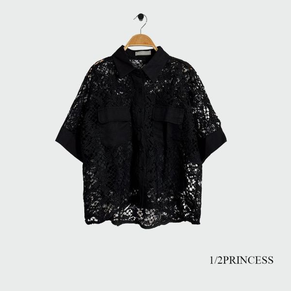 棉麻燒花造型衫 