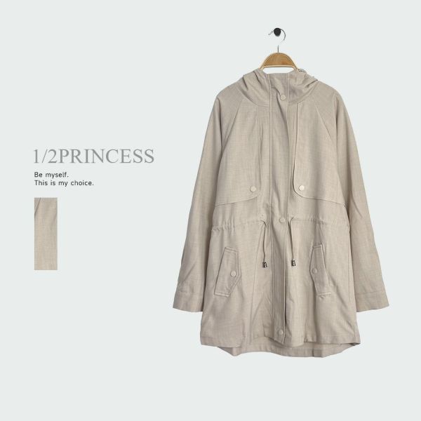 棉麻束腰長版外套 