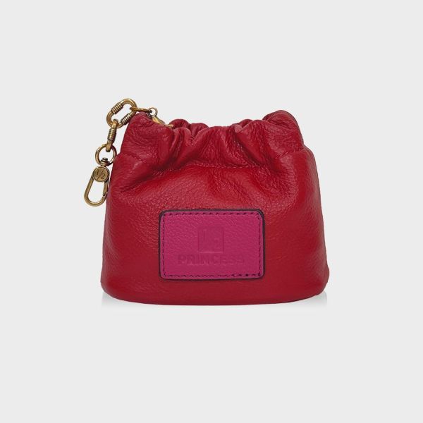 精品館甩紋牛皮奶福雙色小斜背 