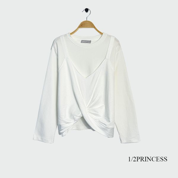 棉質假兩件造型T 