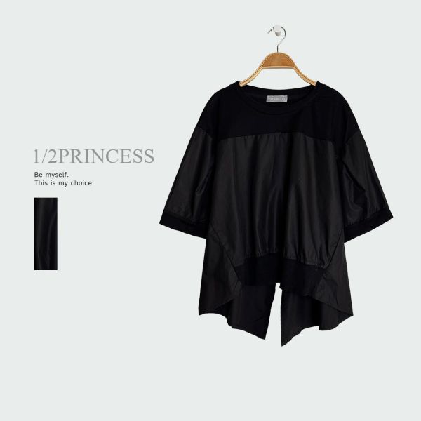 拼接背開口造型T 