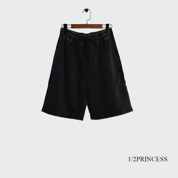 水洗棉素面五分褲 