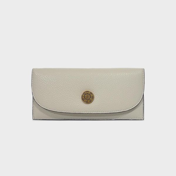 精品館甩紋牛皮薄霜模組長皮夾 