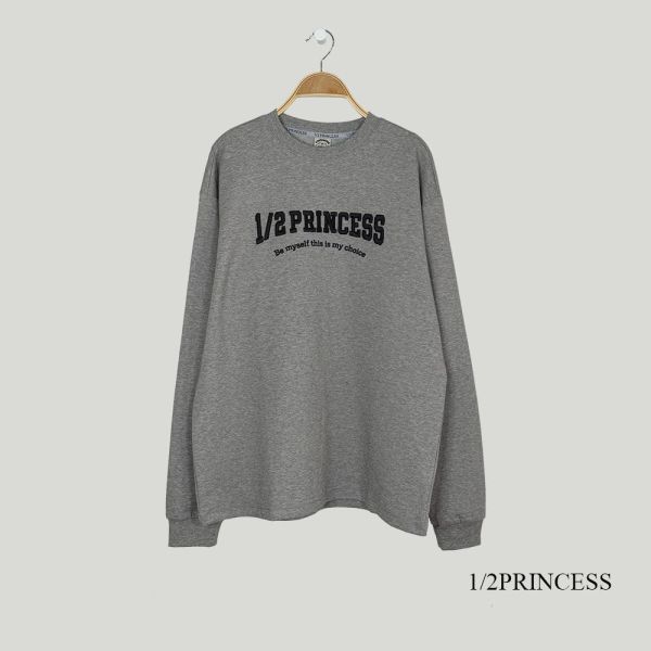 品牌刺繡1/2長袖標語T 
