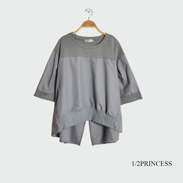 拼接背開口造型T 