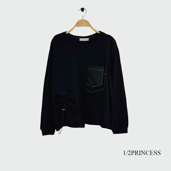 棉質造型口袋大學T 