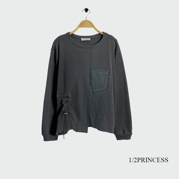 棉質造型口袋大學T 