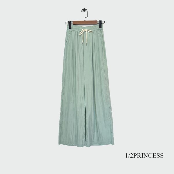 棉麻涼感抽繩長褲 