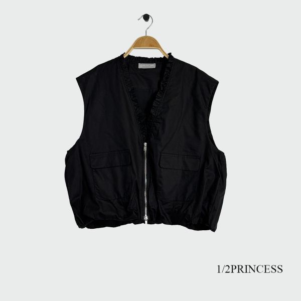 棉麻南瓜花領背心 