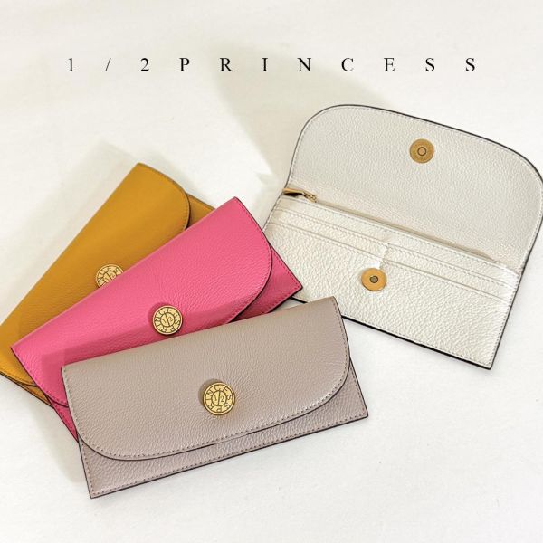 精品館甩紋牛皮薄霜模組長皮夾 